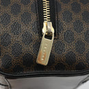CELINE Macadam Canvas Mini Boston Bag PVC Black Gold Auth 190399A-17