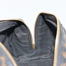 CELINE Macadam Canvas Mini Boston Bag PVC Black Gold Auth 190399A-19