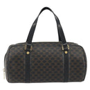 CELINE Macadam Canvas Mini Boston Bag PVC Black Gold Auth 190399A-13