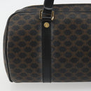 CELINE Macadam Canvas Mini Boston Bag PVC Black Gold Auth 190399A-3
