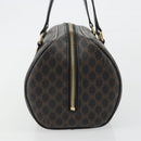 CELINE Macadam Canvas Mini Boston Bag PVC Black Gold Auth 190399A-4
