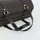CELINE Macadam Canvas Mini Boston Bag PVC Black Gold Auth 190399A-8