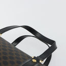 CELINE Macadam Canvas Mini Boston Bag PVC Black Gold Auth 190399A-9