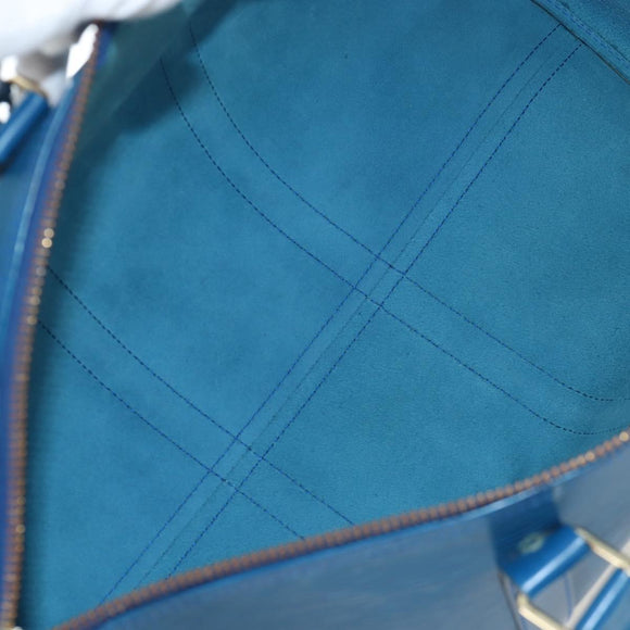 LOUIS VUITTON Epi Keepall 45 Boston Bag Blue M42975 LV Auth 190402V