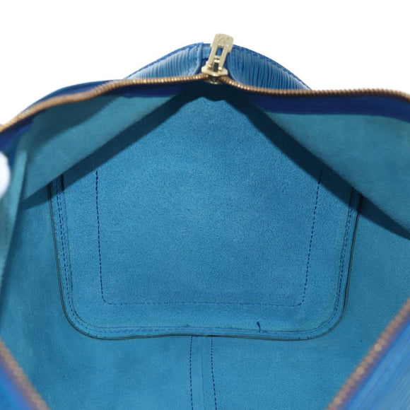 LOUIS VUITTON Epi Keepall 45 Boston Bag Blue M42975 LV Auth 190402V
