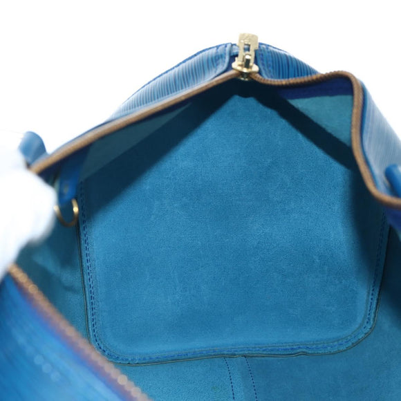 LOUIS VUITTON Epi Keepall 45 Boston Bag Blue M42975 LV Auth 190402V