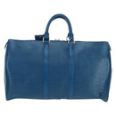 LOUIS VUITTON Epi Keepall 45 Boston Bag Blue M42975 LV Auth 190402V-2
