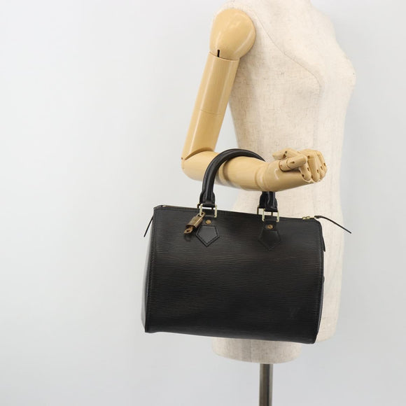 LOUIS VUITTON Epi Speedy 25 Hand Bag Black M59042 LV Auth 190404SAV