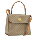 CELINE Macadam Canvas Star Ball Hand Bag PVC 2way Beige Gold Auth 190408A-1