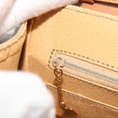 CELINE Macadam Canvas Star Ball Hand Bag PVC 2way Beige Gold Auth 190408A-22