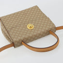CELINE Macadam Canvas Star Ball Hand Bag PVC 2way Beige Gold Auth 190408A-6