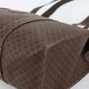 CELINE Macadam Canvas Tote Bag PVC Leather Brown Gold Auth 190411-9
