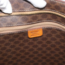 CELINE Macadam Canvas Tote Bag PVC Leather Brown Gold Auth 190411-17