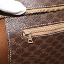 CELINE Macadam Canvas Tote Bag PVC Leather Brown Gold Auth 190411-20