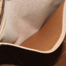 CELINE Macadam Canvas Tote Bag PVC Leather Brown Gold Auth 190411-21