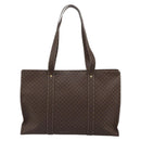 CELINE Macadam Canvas Tote Bag PVC Leather Brown Gold Auth 190411-2