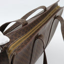 CELINE Macadam Canvas Tote Bag PVC Leather Brown Gold Auth 190411-6