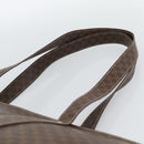 CELINE Macadam Canvas Tote Bag PVC Leather Brown Gold Auth 190411-8