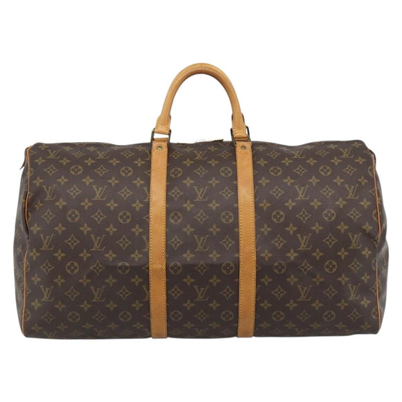 LOUIS VUITTON Monogram Keepall 55 Boston Bag M41424 LV Auth 190412A