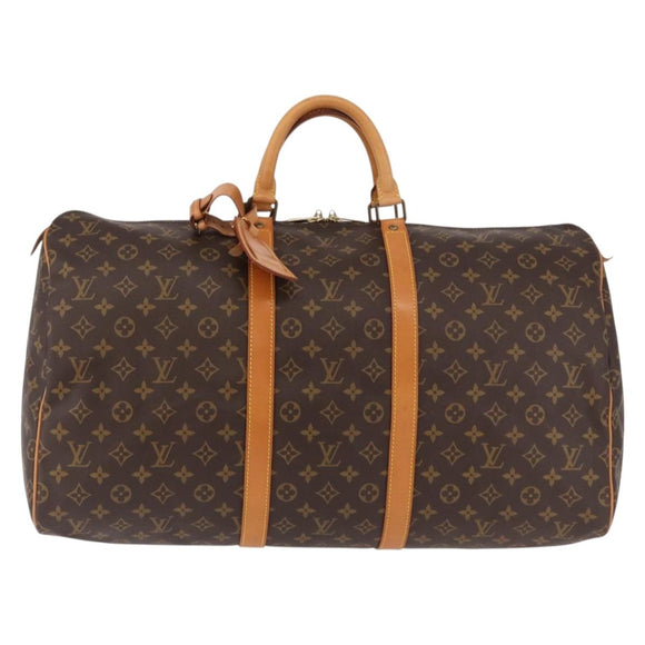 LOUIS VUITTON Monogram Keepall 55 Boston Bag M41424 LV Auth 190413V