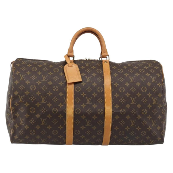 LOUIS VUITTON Monogram Keepall 55 Boston Bag M41424 LV Auth 190418A