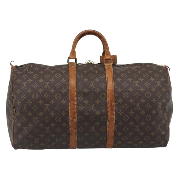 LOUIS VUITTON Monogram Keepall 55 Boston Bag M41424 LV Auth 190419