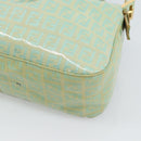 FENDI Zucchino Canvas Mamma Baguette Bag Coated Canvas Gold Green Auth 190420A-17