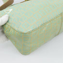 FENDI Zucchino Canvas Mamma Baguette Bag Coated Canvas Gold Green Auth 190420A-18