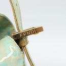FENDI Zucchino Canvas Mamma Baguette Bag Coated Canvas Gold Green Auth 190420A-19
