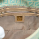 FENDI Zucchino Canvas Mamma Baguette Bag Coated Canvas Gold Green Auth 190420A-20