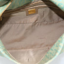 FENDI Zucchino Canvas Mamma Baguette Bag Coated Canvas Gold Green Auth 190420A-10