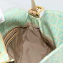 FENDI Zucchino Canvas Mamma Baguette Bag Coated Canvas Gold Green Auth 190420A-21