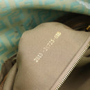 FENDI Zucchino Canvas Mamma Baguette Bag Coated Canvas Gold Green Auth 190420A-12