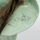 FENDI Zucchino Canvas Mamma Baguette Bag Coated Canvas Gold Green Auth 190420A-11