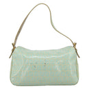 FENDI Zucchino Canvas Mamma Baguette Bag Coated Canvas Gold Green Auth 190420A-2
