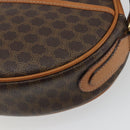 CELINE Macadam Canvas Shoulder Bag PVC Leather Brown Gold Auth 190422A-16