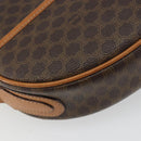CELINE Macadam Canvas Shoulder Bag PVC Leather Brown Gold Auth 190422A-17