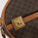 CELINE Macadam Canvas Shoulder Bag PVC Leather Brown Gold Auth 190422A-18