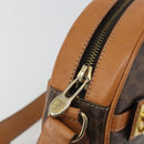 CELINE Macadam Canvas Shoulder Bag PVC Leather Brown Gold Auth 190422A-9