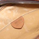 CELINE Macadam Canvas Shoulder Bag PVC Leather Brown Gold Auth 190422A-10