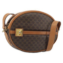 CELINE Macadam Canvas Shoulder Bag PVC Leather Brown Gold Auth 190422A-1
