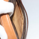 CELINE Macadam Canvas Shoulder Bag PVC Leather Brown Gold Auth 190422A-22