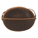 CELINE Macadam Canvas Shoulder Bag PVC Leather Brown Gold Auth 190422A-2