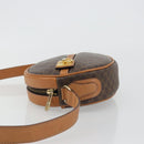 CELINE Macadam Canvas Shoulder Bag PVC Leather Brown Gold Auth 190422A-4