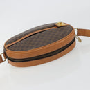 CELINE Macadam Canvas Shoulder Bag PVC Leather Brown Gold Auth 190422A-6