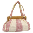 CHANEL Hand Bag Canvas Red CC Auth 190424-1