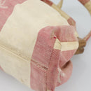 CHANEL Hand Bag Canvas Red CC Auth 190424-17