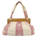 CHANEL Hand Bag Canvas Red CC Auth 190424-13