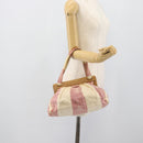 CHANEL Hand Bag Canvas Red CC Auth 190424-24