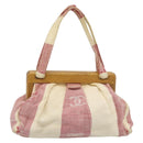 CHANEL Hand Bag Canvas Red CC Auth 190424-2